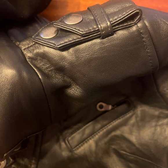 Genuine Leather Black Moto Jacket w/ Hood • New • Real Leather - Picture 5 of 13